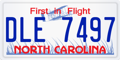 NC license plate DLE7497