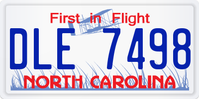 NC license plate DLE7498