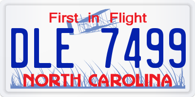 NC license plate DLE7499