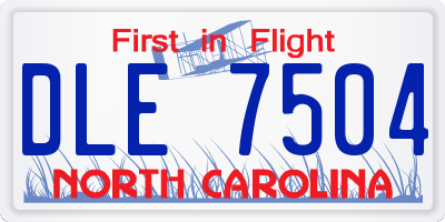 NC license plate DLE7504