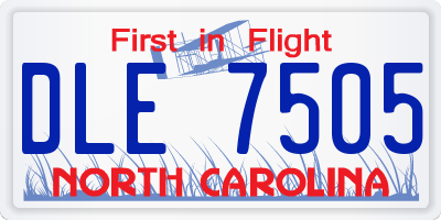 NC license plate DLE7505