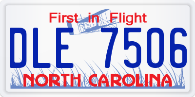 NC license plate DLE7506