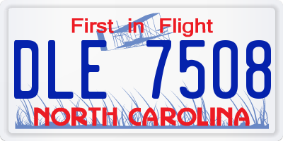 NC license plate DLE7508