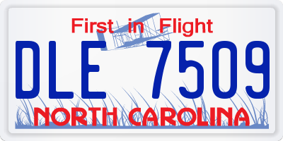NC license plate DLE7509