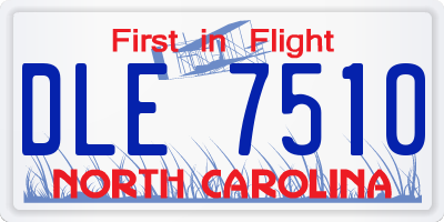 NC license plate DLE7510