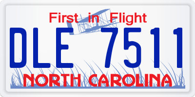 NC license plate DLE7511