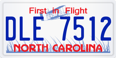 NC license plate DLE7512