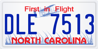 NC license plate DLE7513