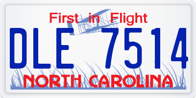 NC license plate DLE7514