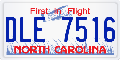 NC license plate DLE7516