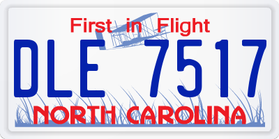 NC license plate DLE7517