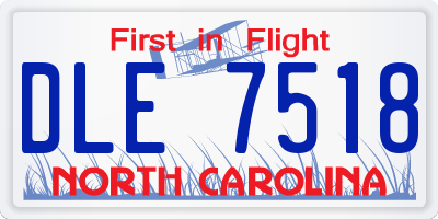 NC license plate DLE7518