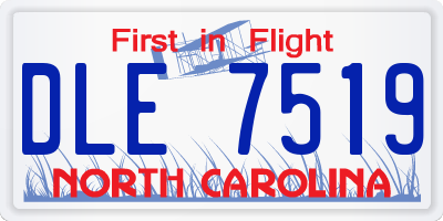 NC license plate DLE7519