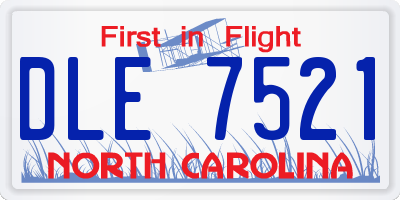 NC license plate DLE7521