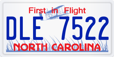 NC license plate DLE7522