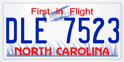 NC license plate DLE7523