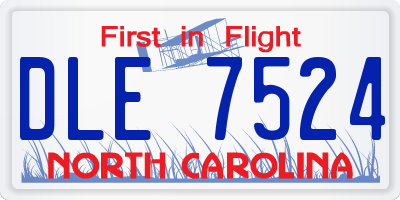 NC license plate DLE7524
