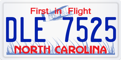NC license plate DLE7525
