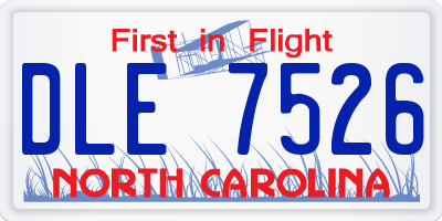 NC license plate DLE7526