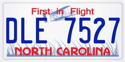 NC license plate DLE7527
