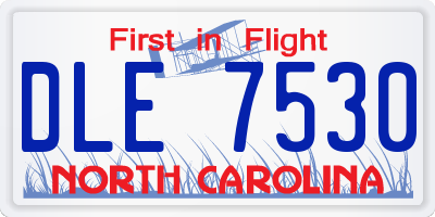 NC license plate DLE7530