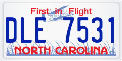 NC license plate DLE7531