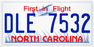 NC license plate DLE7532