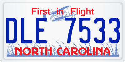 NC license plate DLE7533