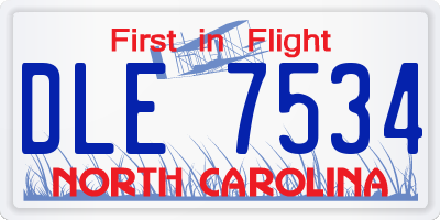 NC license plate DLE7534