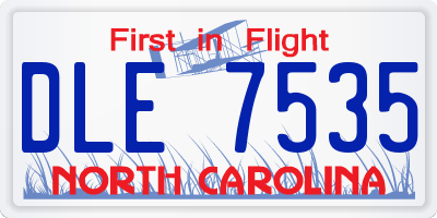 NC license plate DLE7535