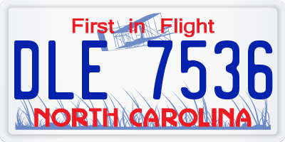 NC license plate DLE7536