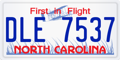 NC license plate DLE7537