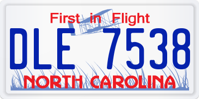 NC license plate DLE7538