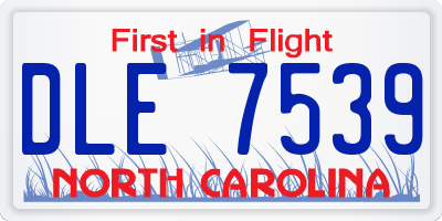 NC license plate DLE7539
