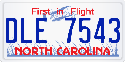 NC license plate DLE7543