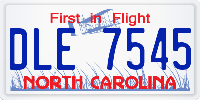 NC license plate DLE7545
