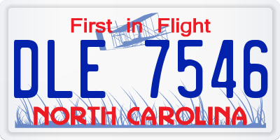 NC license plate DLE7546