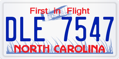 NC license plate DLE7547