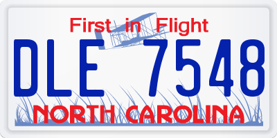 NC license plate DLE7548