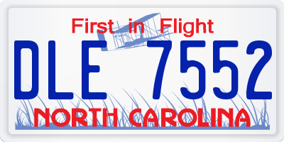 NC license plate DLE7552