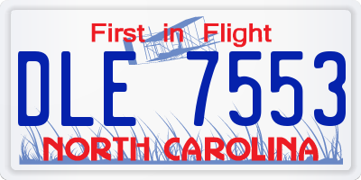 NC license plate DLE7553