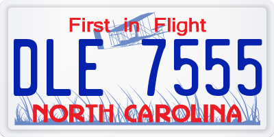 NC license plate DLE7555