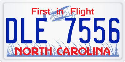 NC license plate DLE7556