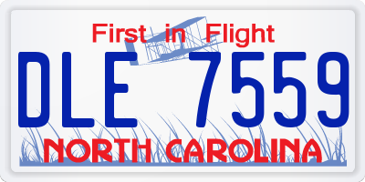 NC license plate DLE7559