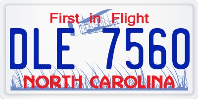 NC license plate DLE7560