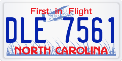 NC license plate DLE7561