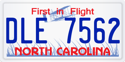 NC license plate DLE7562