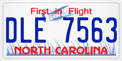 NC license plate DLE7563