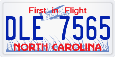 NC license plate DLE7565