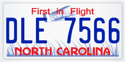 NC license plate DLE7566